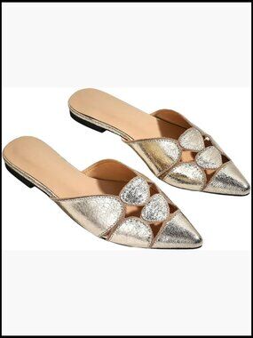 Pointed Toe Mules Slip On Loafers Backless Cut Out Flat Shoes Chic Casual